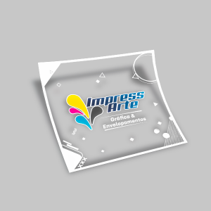 Adesivo transparente com branco Vinil Personalizado 5x0  Refile 