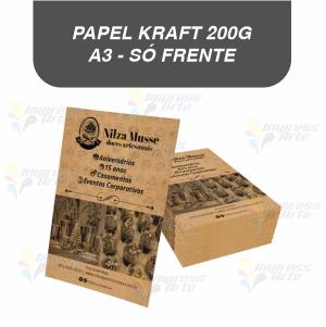 Impressão Kraft 200g A3 4x0 Só Frente   