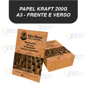 Impressão Kraft 200g A3 4x4 Frente e verso   