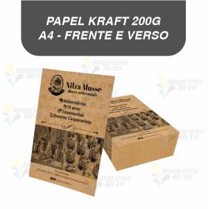 Impressão Kraft 200g A4 4x4 Frente e Verso   